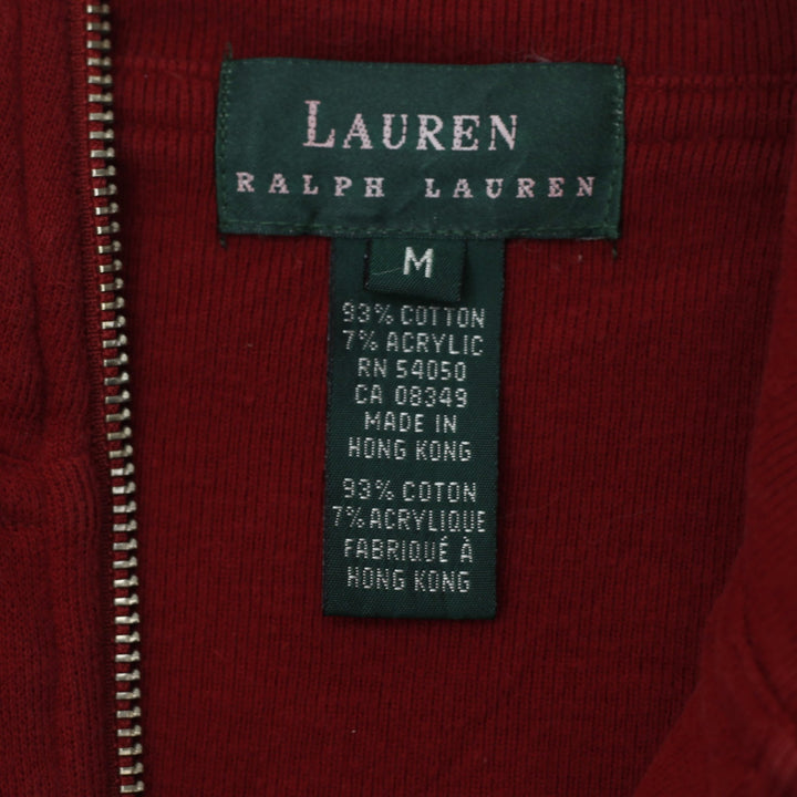 Vintage Ralph Lauren Red Quarter Zip Pullover Embroidered Sweater Size M | Migration_Jumper & Knitwear RL Col | Fashion Rerun