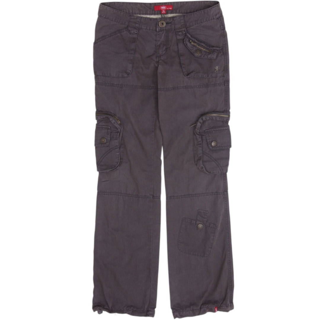 Y2K Ladies Low Rise Cyber Grunge Cargo Pants Size 34