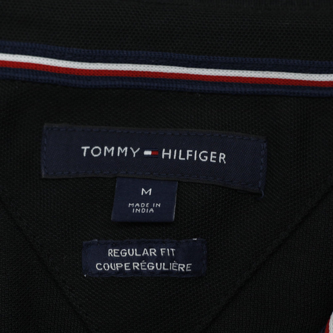 Mens Tommy Hilfiger Regular Fit Black Polo T-Shirt Size M