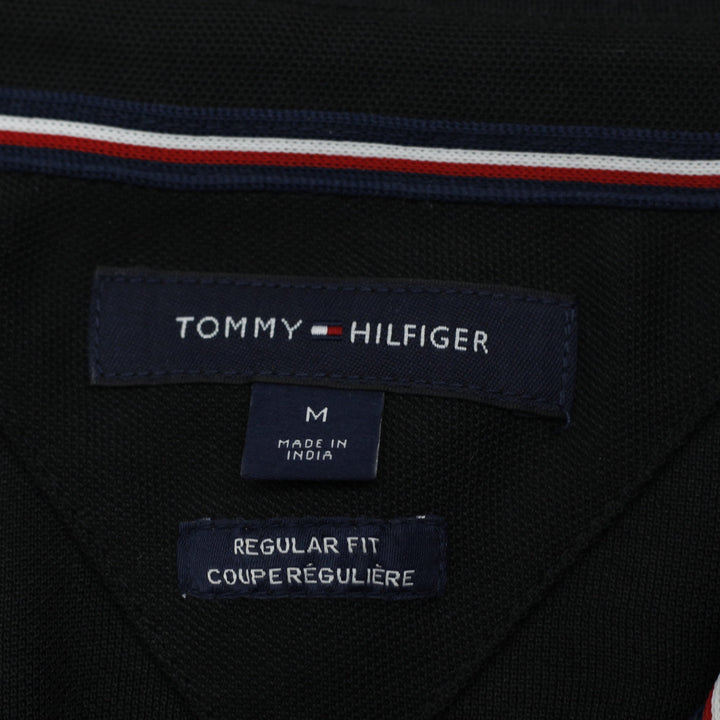 Mens Tommy Hilfiger Regular Fit Black Polo T-Shirt Size M