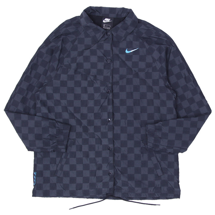 Mens Nike Checkered Pattern Snap Button Jacket CZ8170-010