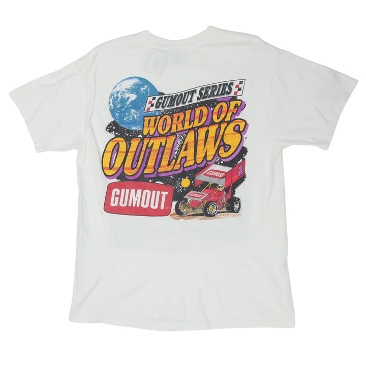 Vintage World Of Outlaws Gumout Tour Dirt Racing T-Shirt Hanes L | Migration_T-Shirts UAENAT40 - Side View | Fashion Rerun