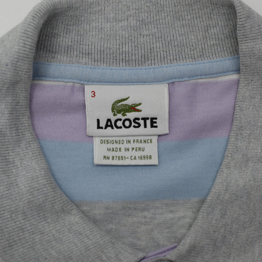 Mens Lacoste Striped Pique Polo Shirt Size 3
