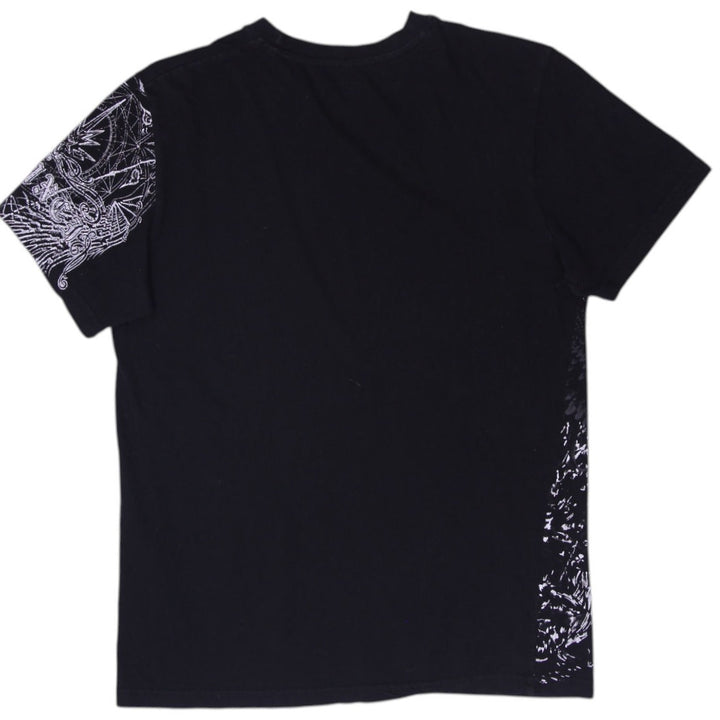 Y2K Mens Southpole Graphic T Shirt Black Y2K Grunge Skater All Over Print Size M