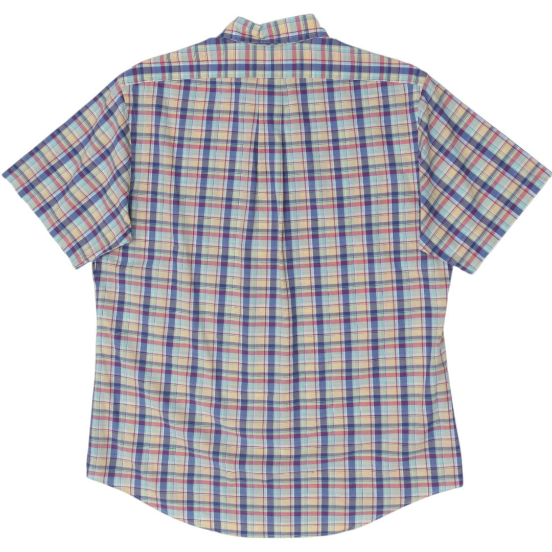 Mens Ralph Lauren Custom Fit Shirt Plaid Multicolor Short Sleeve Size L