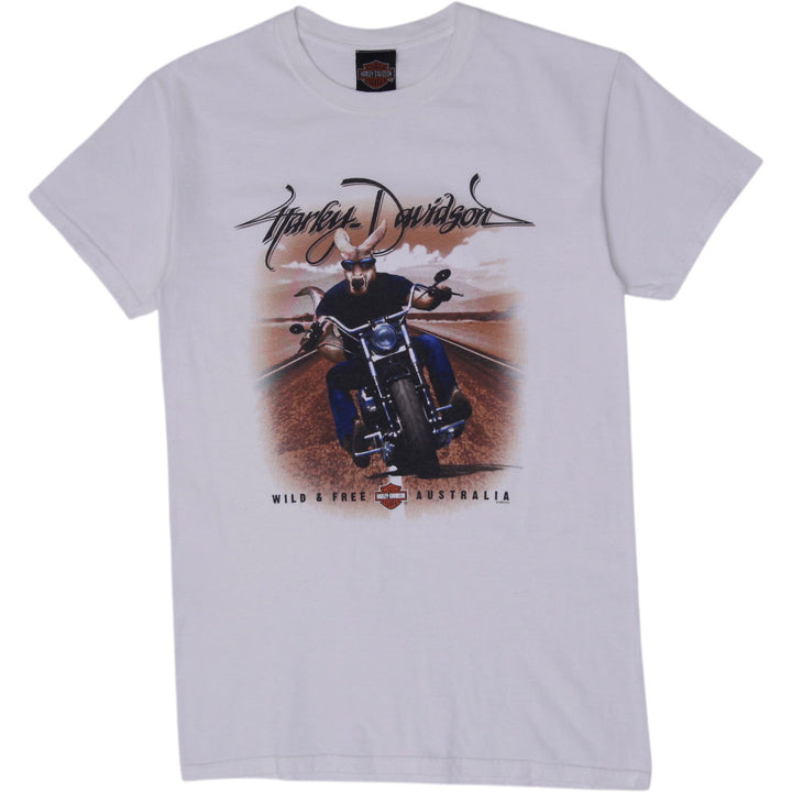 Vintage 2004 Harley Davidson Australia Wild & Free Kangaroo T-Shirt Size S