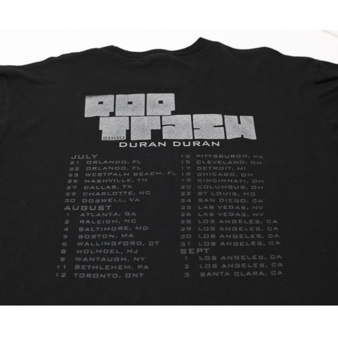 Vintage Mens Duran Duran Tour Black T-Shirt Graphic Concert Size XL