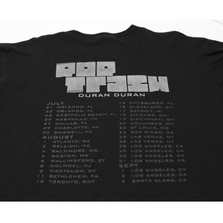Vintage Mens Duran Duran Tour Black T-Shirt Graphic Concert Size XL