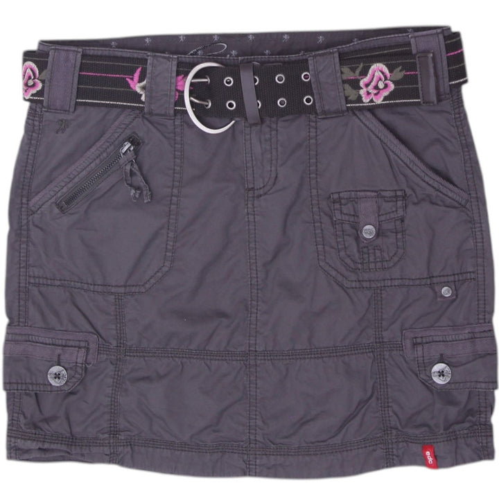 Y2K Ladies edc by Esprit Belted Mini Skirt Charcoal Gray
