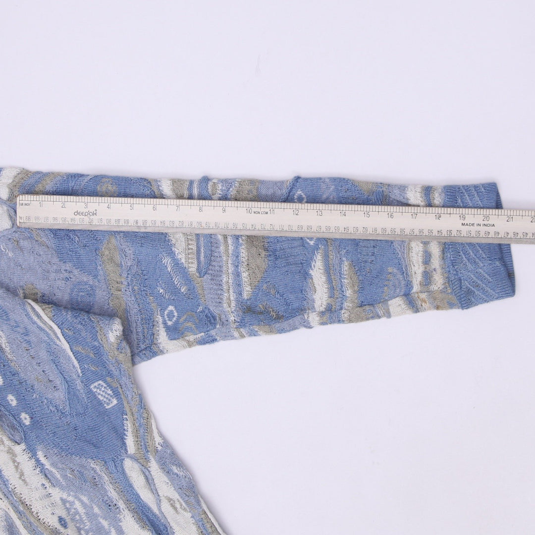 Vintage 90s COOGI Blues 100% Cotton 3D Textured Knit Crewneck Sweater Size L