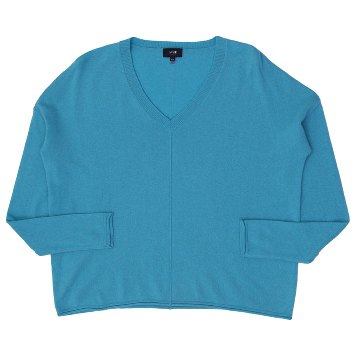 Ladies Line V-Neck 100% Cashmere Sweater