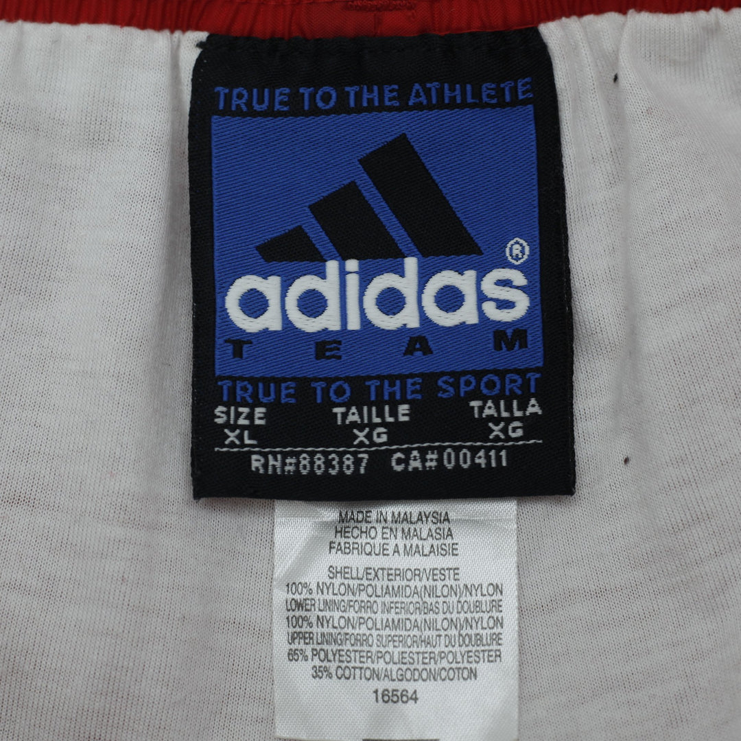 Vintage Adidas Team Lined Nylon Windbreaker Track Pants Red Size XL