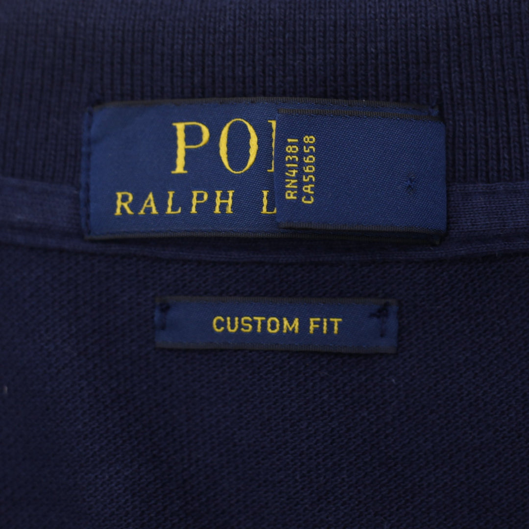 Mens Polo Ralph Lauren Big Pony Crest Sash Polo T-Shirt Navy Blue Size XL