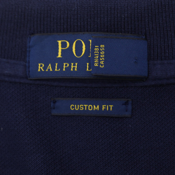 Mens Polo Ralph Lauren Big Pony Crest Sash Polo T-Shirt Navy Blue Size XL
