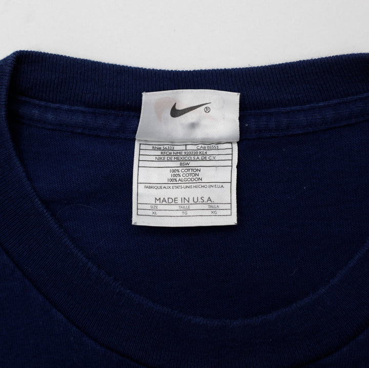 Vintage Embroidered Nike Center Swoosh Navy Made In USA X-Large T-Shirt