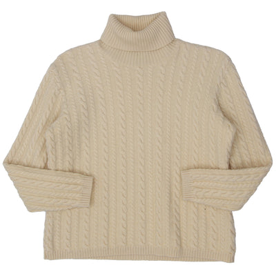 Vintage Apriori Wool Cable Knit Turtle Neck Sweater Yellow ladies - Fashion Rerun Vintage Migration_Sweaters