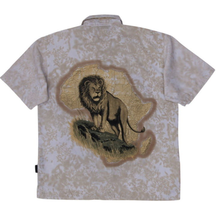 Mens Sword Lion Graphic Short Sleeve Shirt