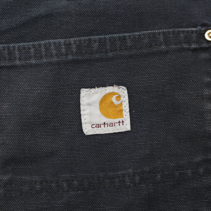 Mens Carhartt Distressed Logo Print Canvas Work Pants Size L