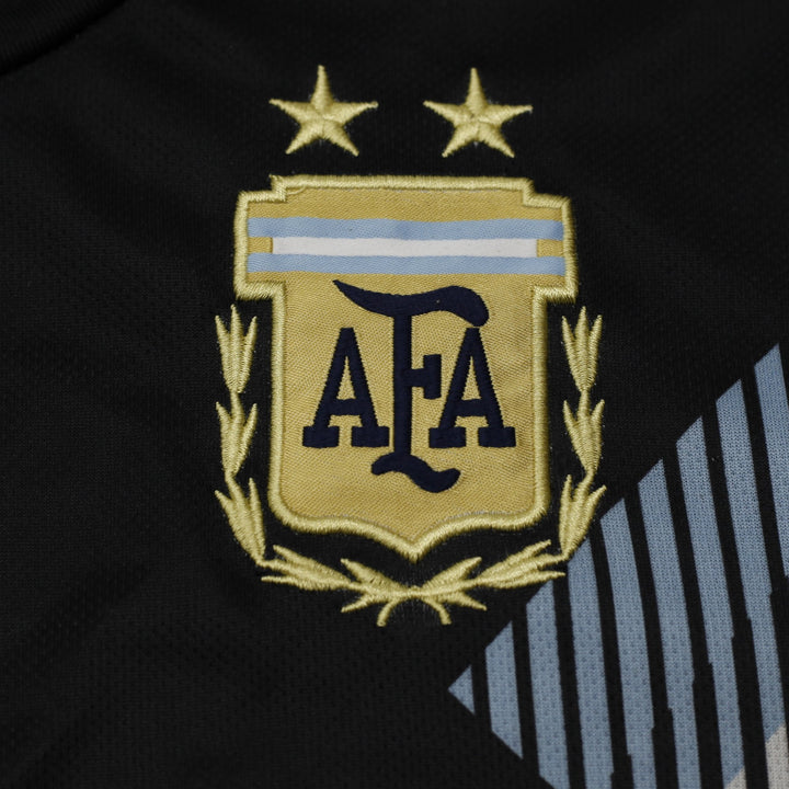 Mens Adidas Argentina 2018 World Cup Away Football Shirt Jersey Black Size S