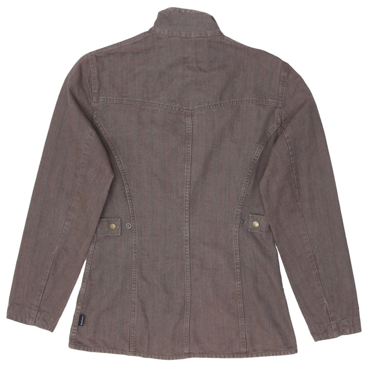 Ladies Barbour Full Zip Button Natural Weathered Jacket