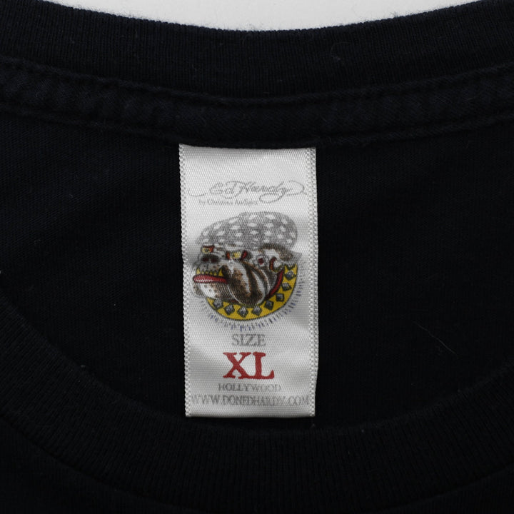 Y2K Mens Ed Hardy Black Panther Rhinestone Graphic T-Shirt Size XL