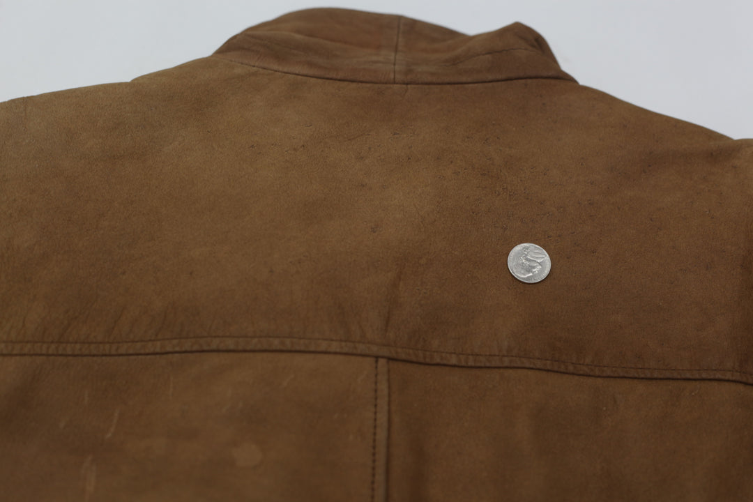 Vintage 90s Streetwear Suede Leather Pelle Cuir Jacket