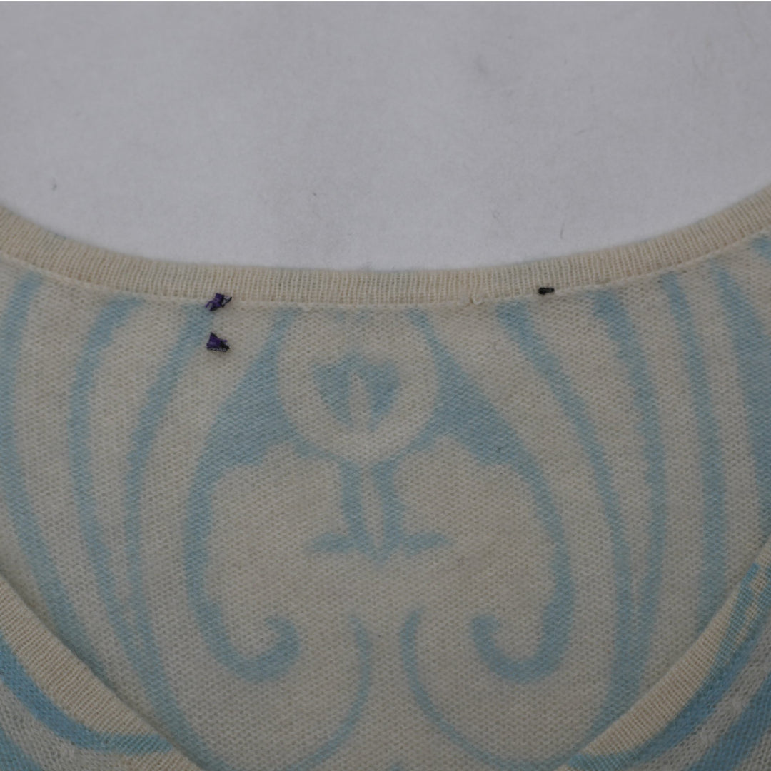 Ladies Beige Blue Abstract Knitwear Size S | Migration_Knitwear & Sweaters - Back View | Fashion Rerun