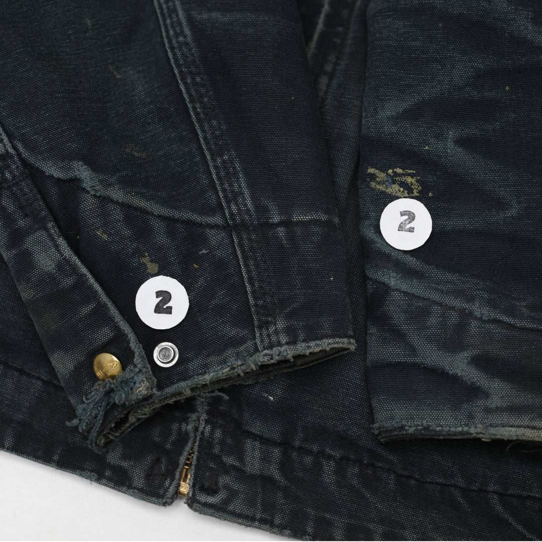 Vintage Carhartt J01 BLK Distressed Blanket Lined Detroit Jacket USA