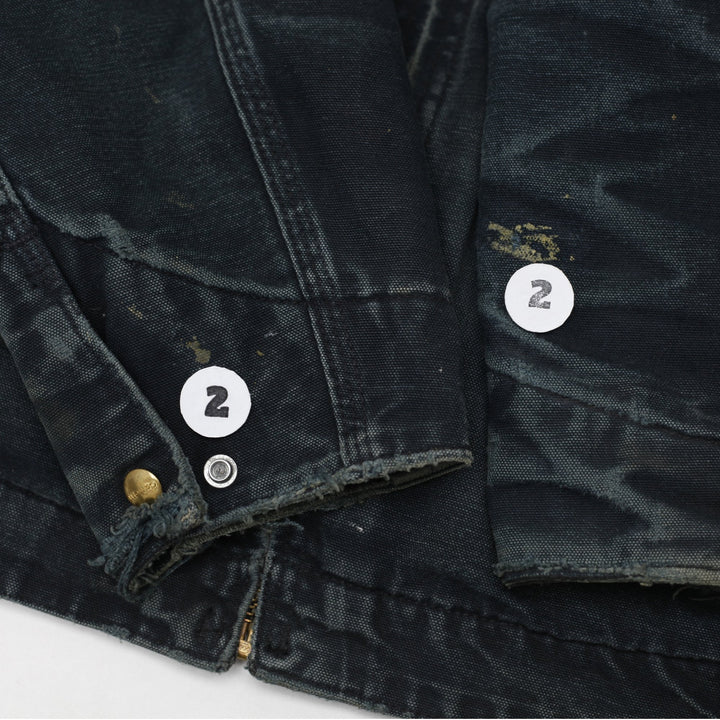 Vintage Carhartt J01 BLK Distressed Blanket Lined Detroit Jacket USA