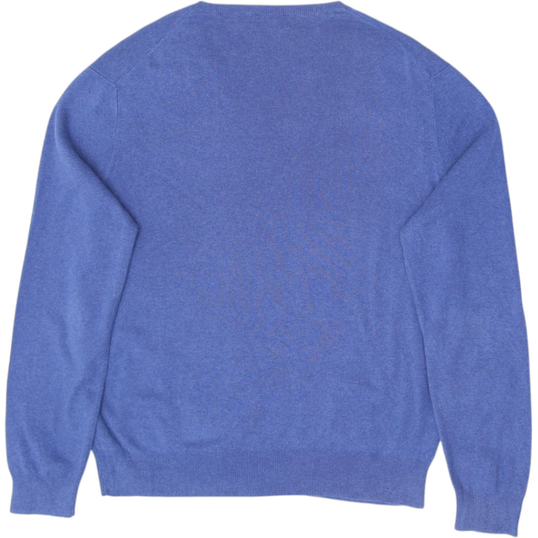 Mens Polo Ralph Lauren Sweater Blue V-neck Logo Knitwear