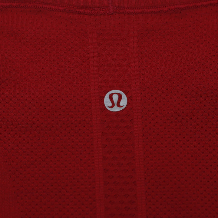 Ladies Lululemon Red Swiftly Tech Short Sleeve Crewneck Sports T-Shirt Size 12