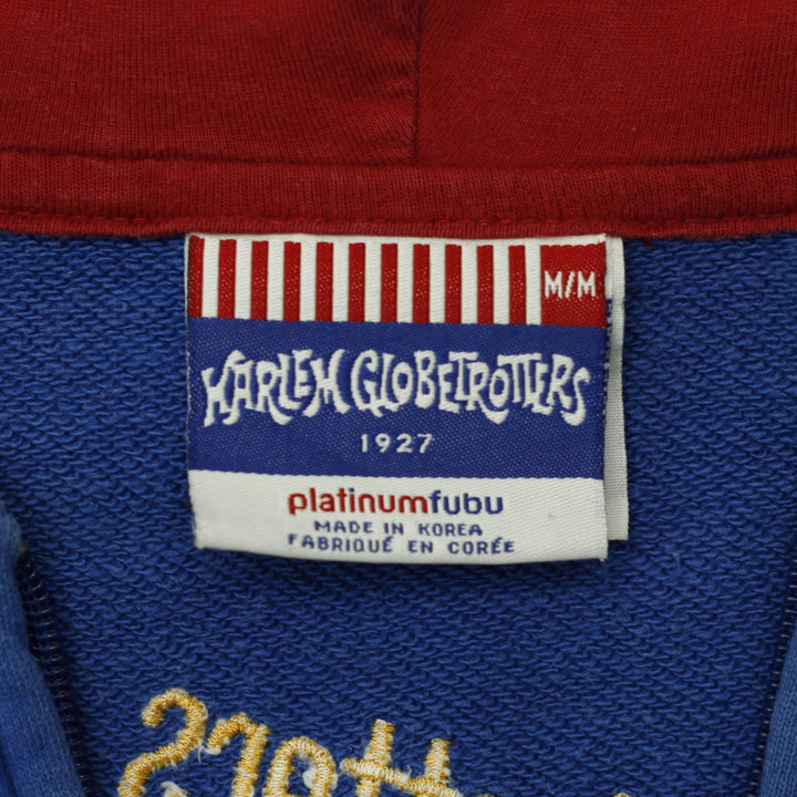 Vintage Mens Fubu Harlem Globetrotters Hoodie Blue Red Graphic | Migration_Hoodies - Back View | Fashion Rerun