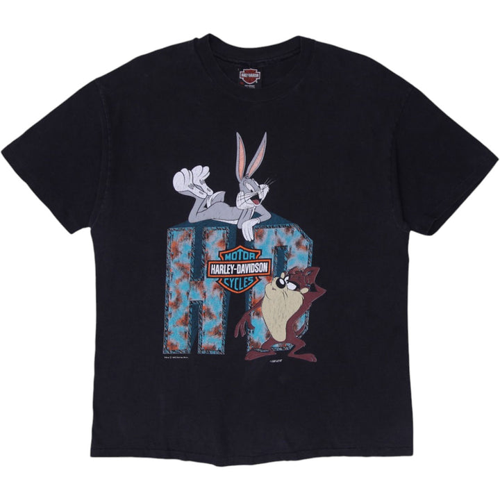 Harley Davidson Looney Tunes 1993 Single Stitch T-Shirt Vintage Black