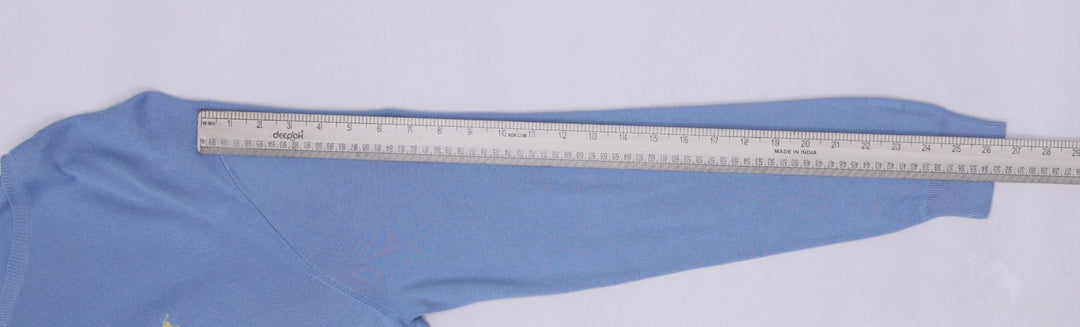 Vintage Mens Polo Ralph Lauren Sky Blue V-Neck Cotton Sweater Size L | Migration_Knitwear & Sweaters - View 1 | Fashion Rerun