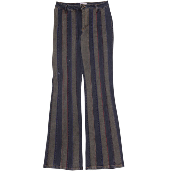 Y2K Ladies Coacetic Vertical Striped Flared Denim Size 30