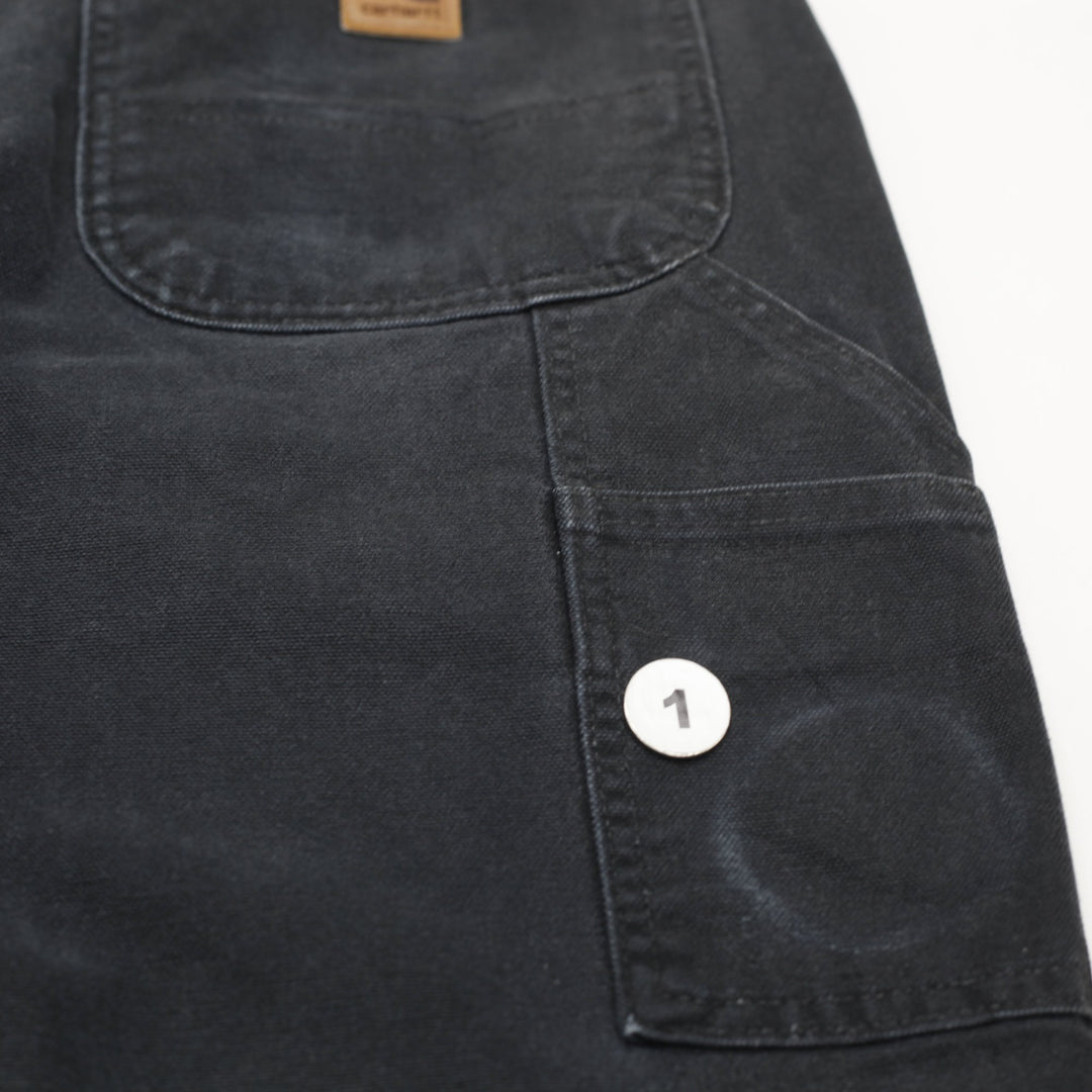 Mens 2014 Carhartt B11 BLK Carpenter Pants Canvas Dungarees Loose 36x32