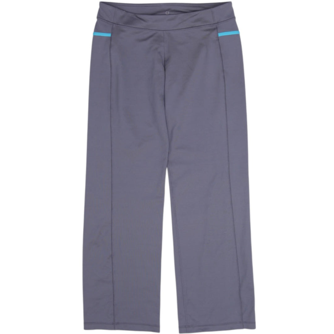 Ladies Lululemon Gray & Turquoise Piping Straight Leg Athletic Pants