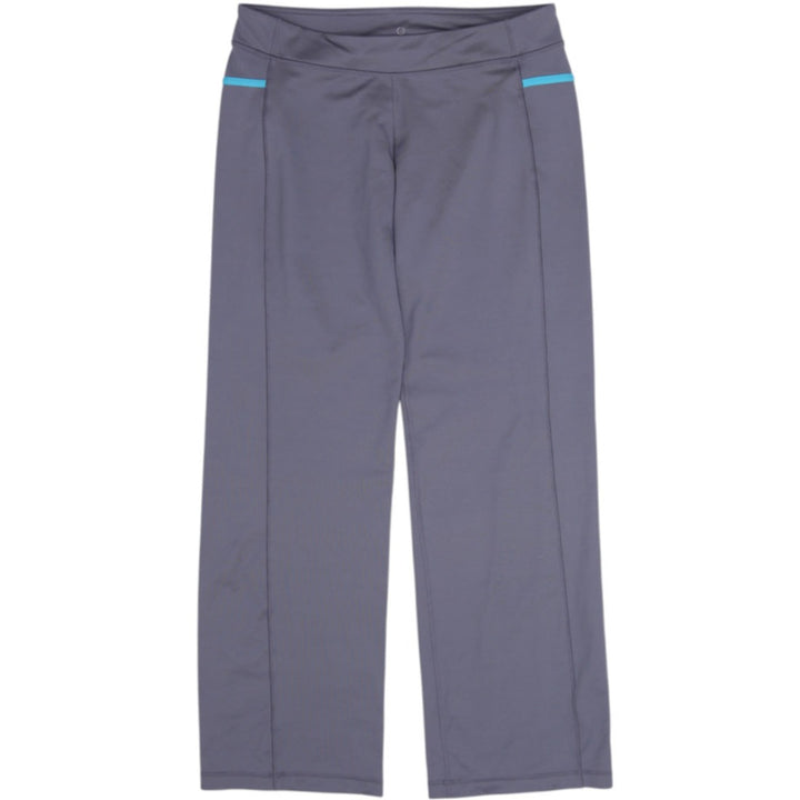 Ladies Lululemon Gray & Turquoise Piping Straight Leg Athletic Pants