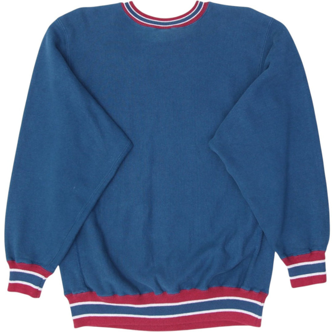 Vintage Mens Champion Reverse Weave Sweatshirt Navy Embroidered Crewneck