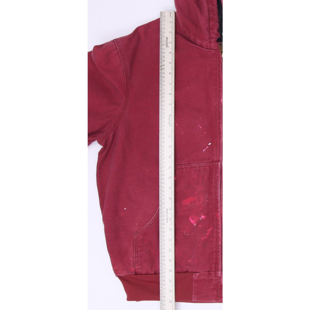 Vintage Carhartt J158 DKR Jacket Mens 2XL Red Fleece Lined Workwear Jacket