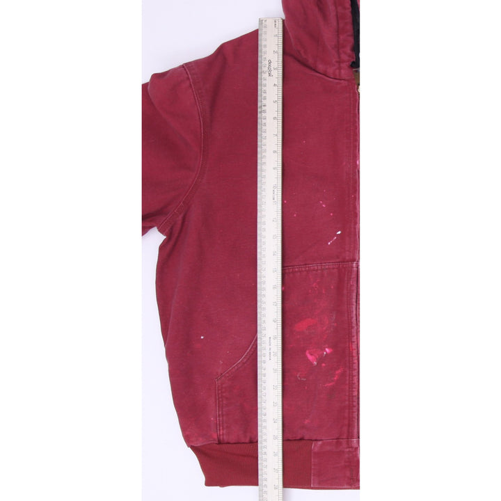Vintage Carhartt J158 DKR Jacket Mens 2XL Red Fleece Lined Workwear Jacket
