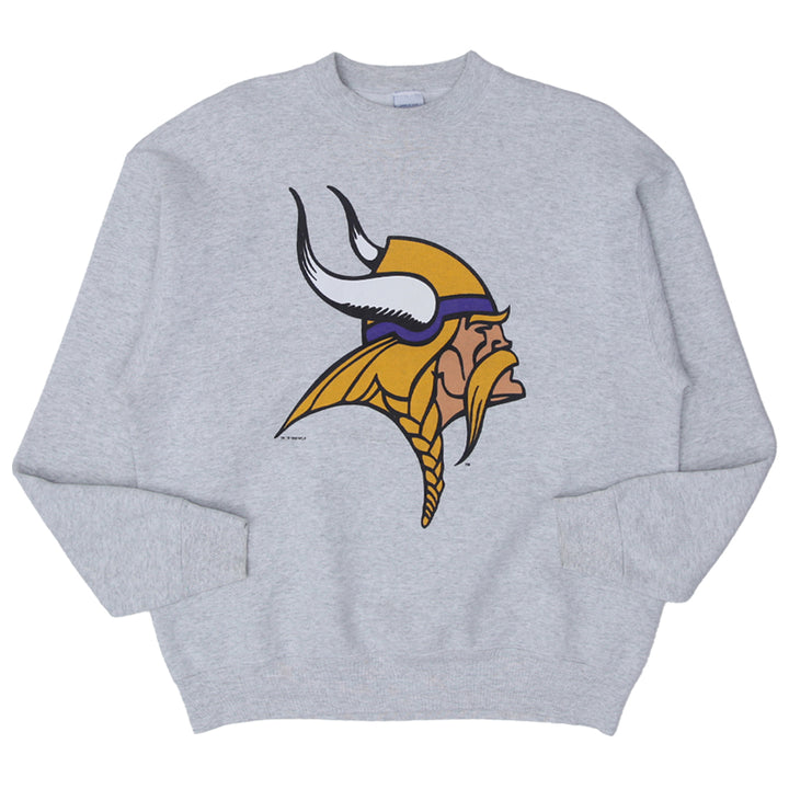 1993 Vintage Salem Minnesota Vikings Crewneck Sweatshirt Made in USA - Fashion Rerun Vintage Migration_Sweaters