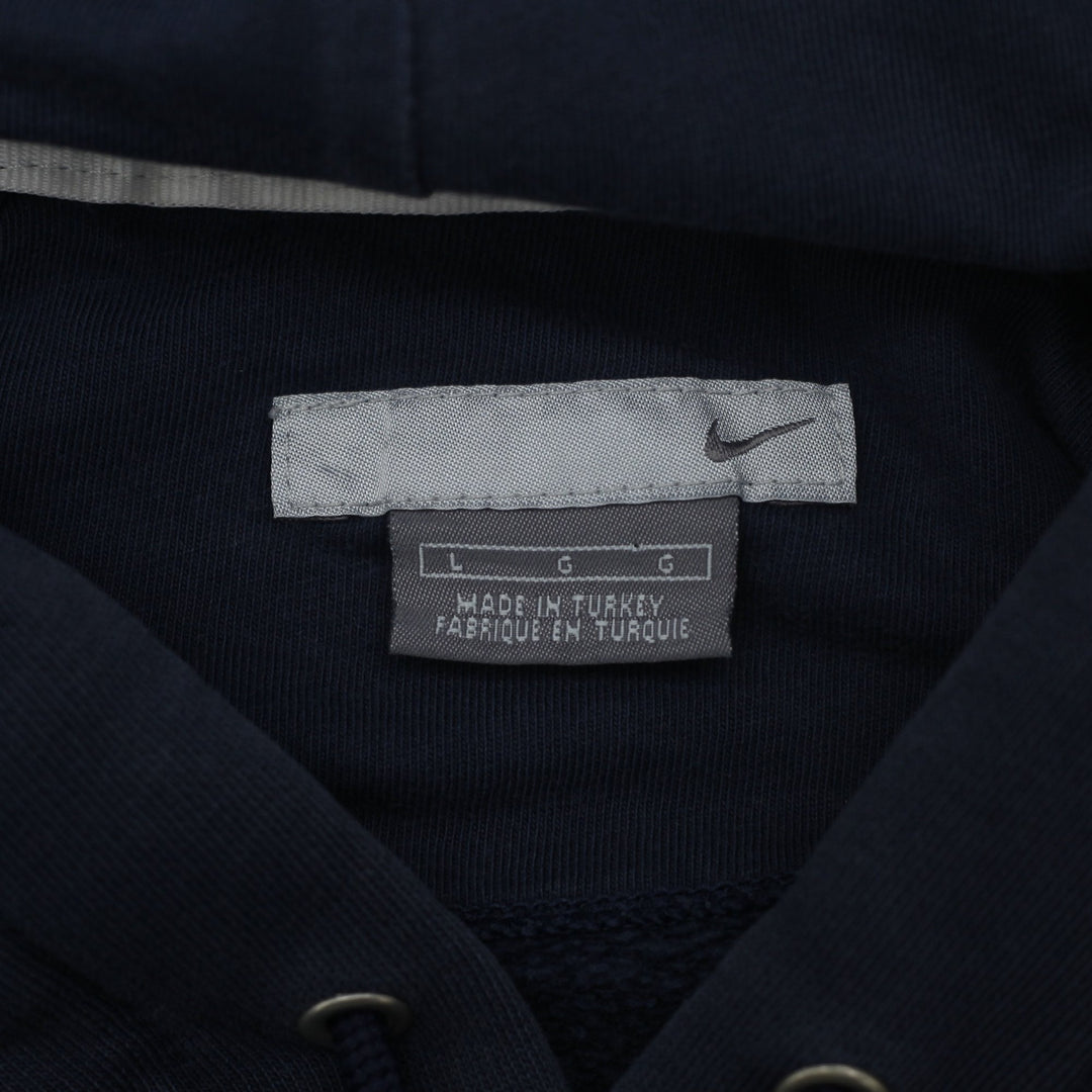 Vintage Nike Navy Blue Spell Out Logo Pullover Hoodie L | Migration_Hoodies - Back View | Fashion Rerun
