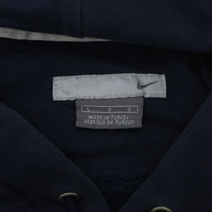 Vintage Nike Navy Blue Spell Out Logo Pullover Hoodie L | Migration_Hoodies - Back View | Fashion Rerun