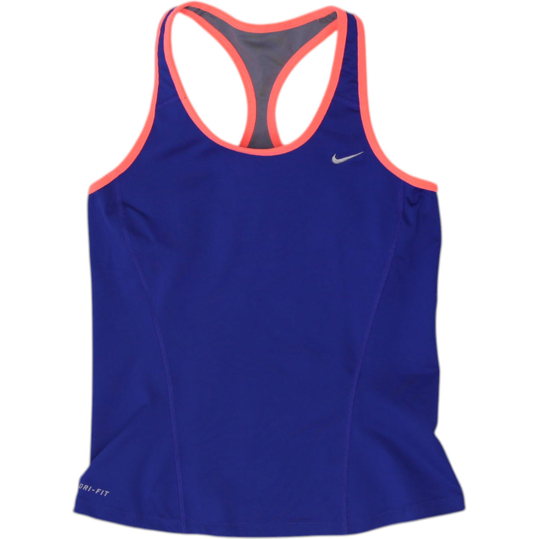 Ladies Nike Dri-Fit Racerback Coral Trim Athletic Tank Top Size S