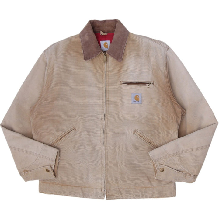 Vintage Carhartt 6QLJ Detroit Duck Canvas Red Quilted Lining Jacket
