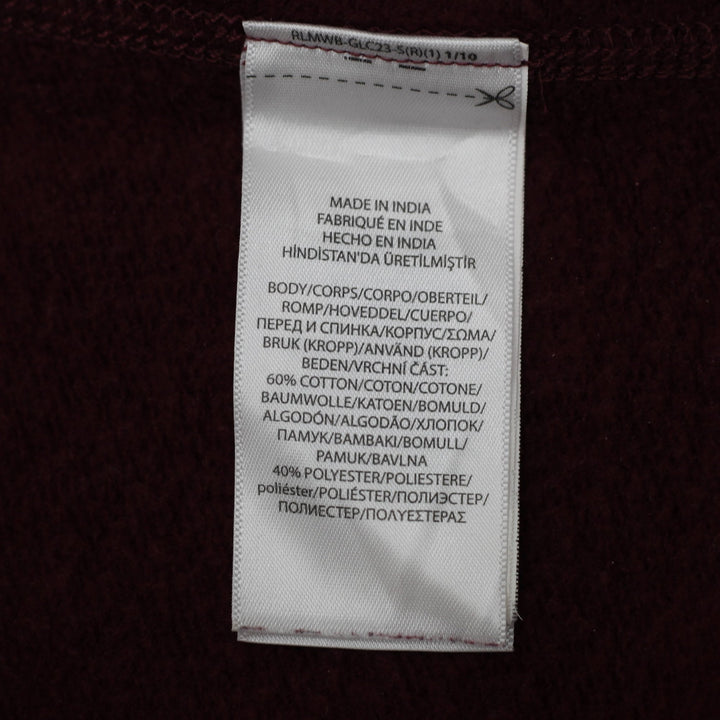 Mens Polo Ralph Lauren Crewneck Sweatshirt Burgundy Maroon Fleece Size L