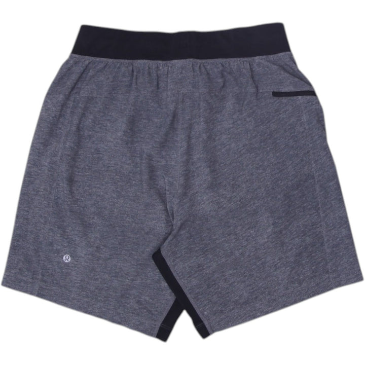 Mens Lululemon Active Shorts Gray Quick Dry Breathable Elastic | Migration_Shorts - Side View | Fashion Rerun