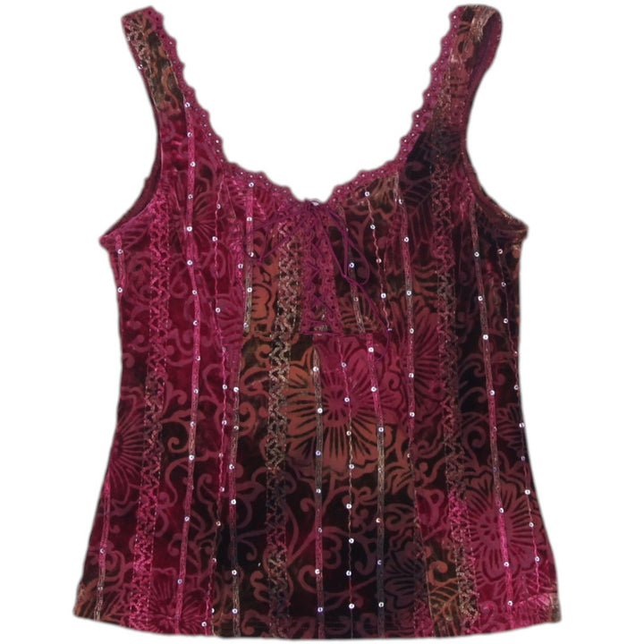 Y2K Ladies Arianne Velvet  Tank Top Multi Color Size XS | Migration_Y2K Tops | Fashion Rerun