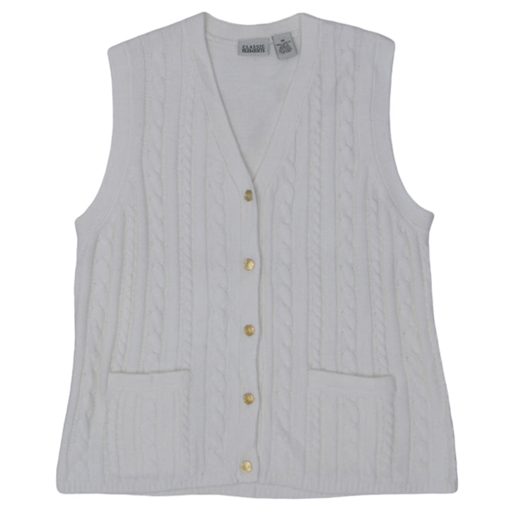 Vintage Classic Elements Cable Knit Sweater Vest Ladies - Fashion Rerun Vintage Migration_Sweaters